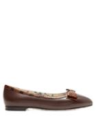 Matchesfashion.com Gucci - Eva Bow Embellished Leather Ballet Flats - Womens - Brown