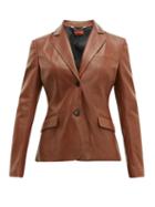 Matchesfashion.com Altuzarra - Marilyn Single Breasted Leather Jacket - Womens - Brown
