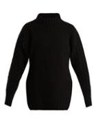 Matchesfashion.com Cecilie Bahnsen - Anila Contrast Knit Wool Sweater - Womens - Black