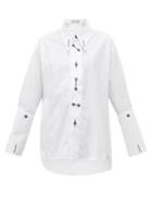 Matchesfashion.com Palmer//harding - Linked Point Collar Cotton Blend Shirt - Womens - White
