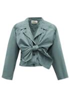 Matchesfashion.com Lemaire - Knotted Cotton Ventile Jacket - Womens - Blue