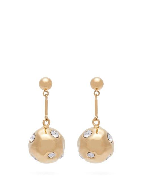 Matchesfashion.com Colville - Crystal Embellished Ball Drop Earrings - Womens - Gold
