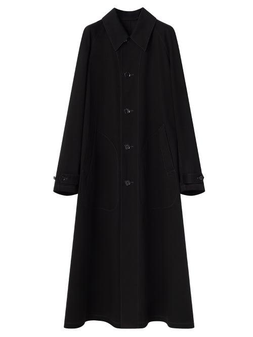 Lemaire - Raglan-sleeve Gabardine Raincoat - Womens - Black