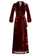 Rhode Resort Jagger Tassel-trimmed Velvet Wrap Dress
