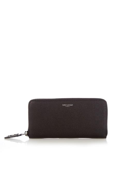 Saint Laurent Grained-leather Continental Wallet