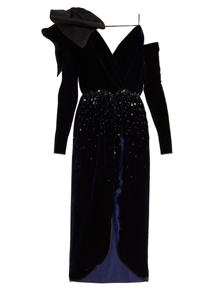 Johanna Ortiz Carmelilla Embellished Velvet Dress