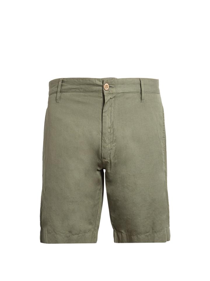Faherty Straight-leg Linen And Cotton-blend Shorts
