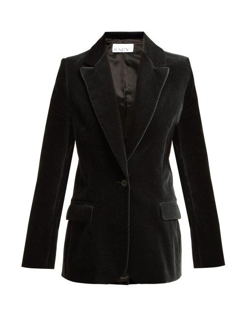 Matchesfashion.com Raey - Single Button Velvet Blazer - Womens - Grey