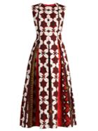 Valentino Cuban Flower-print Cotton-blend Dress