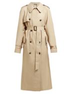 Matchesfashion.com Maison Margiela - Double Breasted Cotton Blend Trench Coat - Womens - Beige