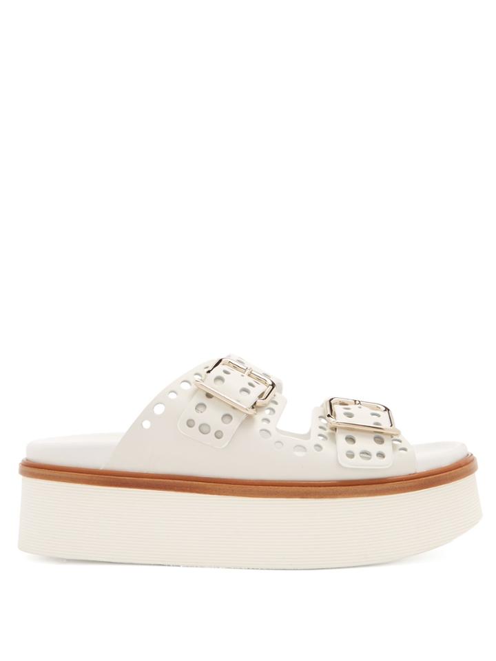 Tod's Double-strap Leather Platform Slides