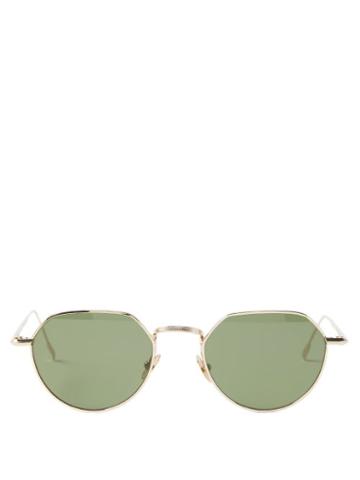 Monc - X Oliver Spencer Lymington Round Metal Sunglasses - Mens - Gold