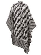 Matchesfashion.com Andrew Gn - Printed Silk Satin Kaftan Dress - Womens - Black White