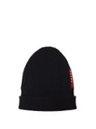 Prada Logo-embellished Ribbed-knit Beanie Hat
