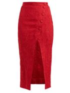Matchesfashion.com Alexachung - Crinkled High Rise Wrap Crepe Midi Skirt - Womens - Red
