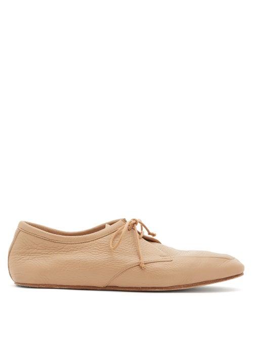Matchesfashion.com Gabriela Hearst - Luca Grained Leather Jazz Flats - Womens - Beige