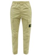 Mens Rtw Stone Island - Logo-pocket Cotton-blend Twill Cargo Trousers - Mens - Beige