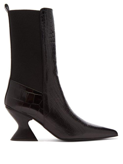 Matchesfashion.com Marques'almeida - Hourglass Heel Leather Chelsea Boots - Womens - Black