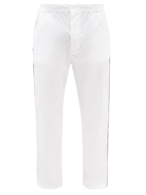 P. Le Moult - Button-front Cotton-poplin Pyjama Trousers - Mens - White
