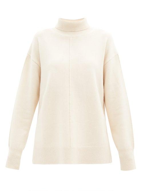 Matchesfashion.com Joseph - Slit Roll-neck Wool Sweater - Womens - Ivory
