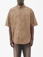 Balenciaga - Oversized Cotton-poplin Shirt - Mens - Light Brown