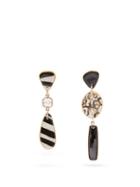 Matchesfashion.com Sonia Boyajian - Piano Mismatched Ceramic Drop Earrings - Womens - Blue