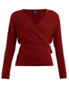 Matchesfashion.com Pepper & Mayne - Wrap Cashmere And Wool Blend Cardigan - Womens - Dark Red