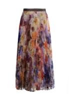 Christopher Kane Pansy Embroidered Pleated Tulle Midi Skirt