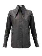 Matchesfashion.com 16arlington - Seymour Point-collar Leather Shirt - Womens - Black