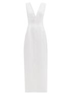 Matchesfashion.com Albus Lumen - Pinched-waist Linen Maxi Dress - Womens - White