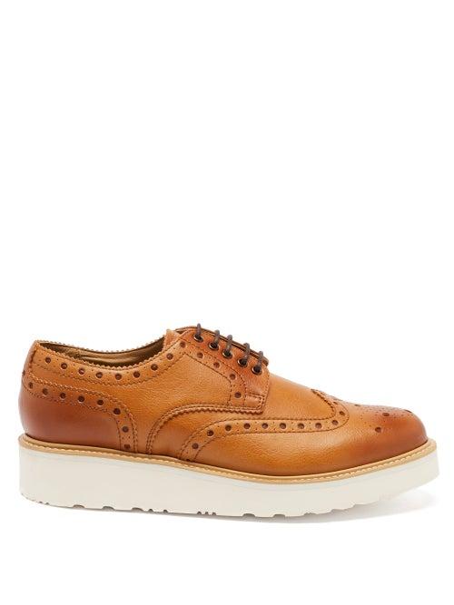 Matchesfashion.com Grenson - Archie Faux-leather Brogues - Mens - Tan