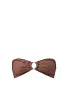 Sara Cristina - Ring-embellished Bandeau Bikini Top - Womens - Brown
