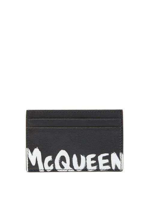 Matchesfashion.com Alexander Mcqueen - Logo-print Leather Cardholder - Mens - Black