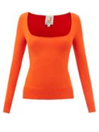 Joostricot - Square-neck Lyocell-blend Top - Womens - Orange