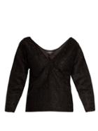 Matchesfashion.com Rochas - Off The Shoulder Floral Lace Top - Womens - Black