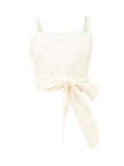 Matchesfashion.com Loup Charmant - Pilos Cotton Wrap Crop Top - Womens - Cream