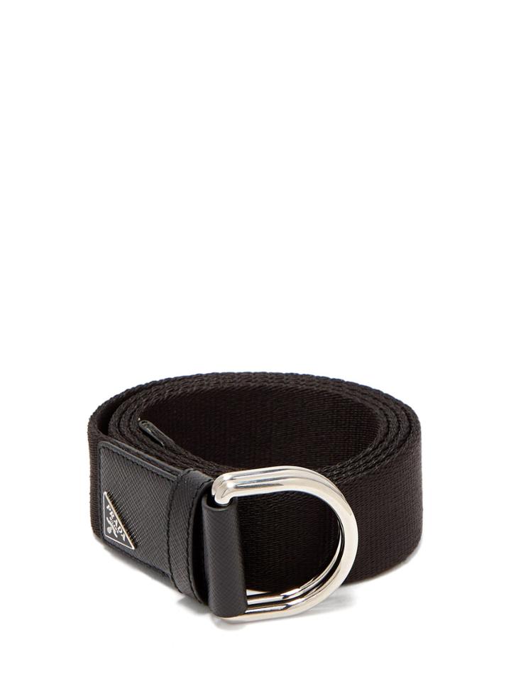 Prada Canvas And Leather Belt