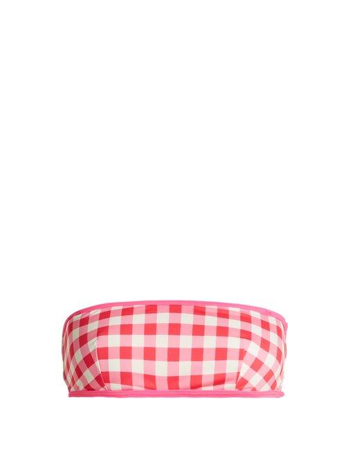 Matchesfashion.com Solid & Striped - The Kate Bandeau Gingham Bikini Top - Womens - Pink