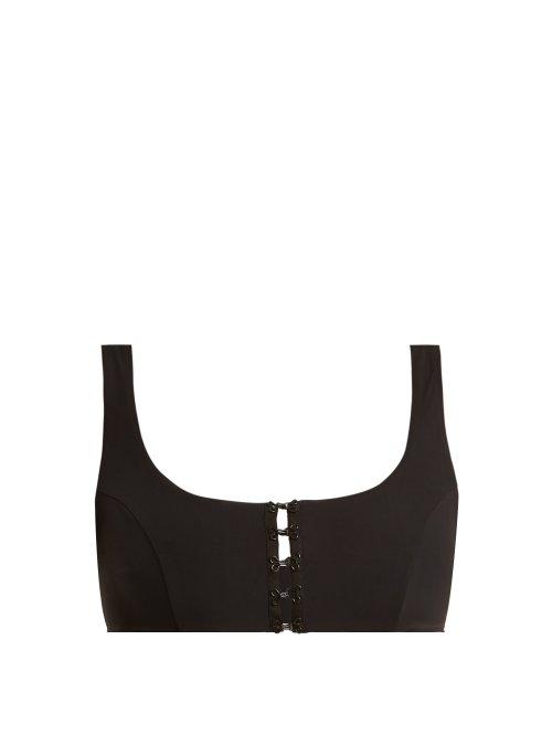 Matchesfashion.com Dos Gardenias - Bandit Hooks Bikini Top - Womens - Black