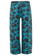 Matchesfashion.com Marques'almeida - Floral-jacquard Wide-leg Jeans - Womens - Blue Multi