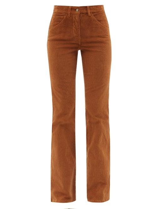 Nili Lotan - Celia Cotton-blend Corduroy Flared-leg Trousers - Womens - Brown