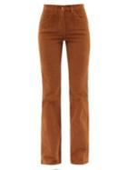 Nili Lotan - Celia Cotton-blend Corduroy Flared-leg Trousers - Womens - Brown