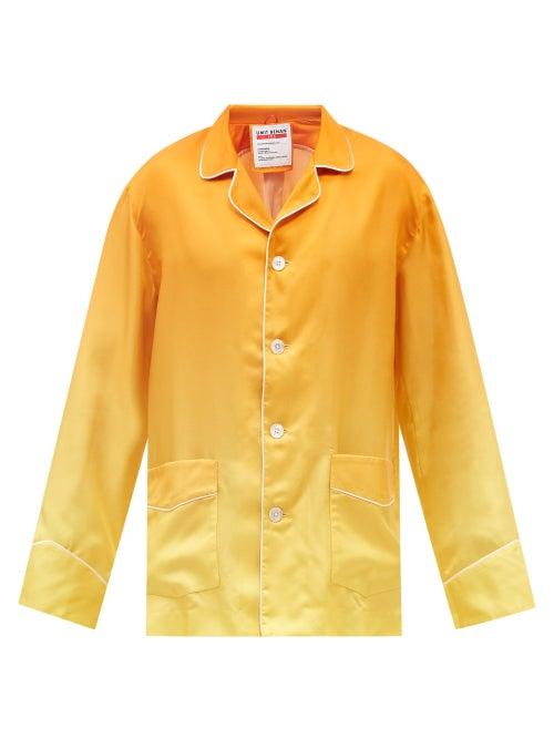 Umitxfrs - Topanga Ombr Silk-twill Pyjama Shirt - Mens - Orange