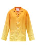 Umitxfrs - Topanga Ombr Silk-twill Pyjama Shirt - Mens - Orange