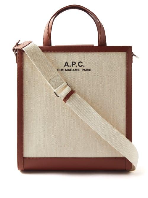A.p.c. - Camille Leather-trim Canvas Tote Bag - Mens - Beige