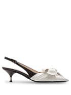 Prada Bow-front Leather Slingback Pumps