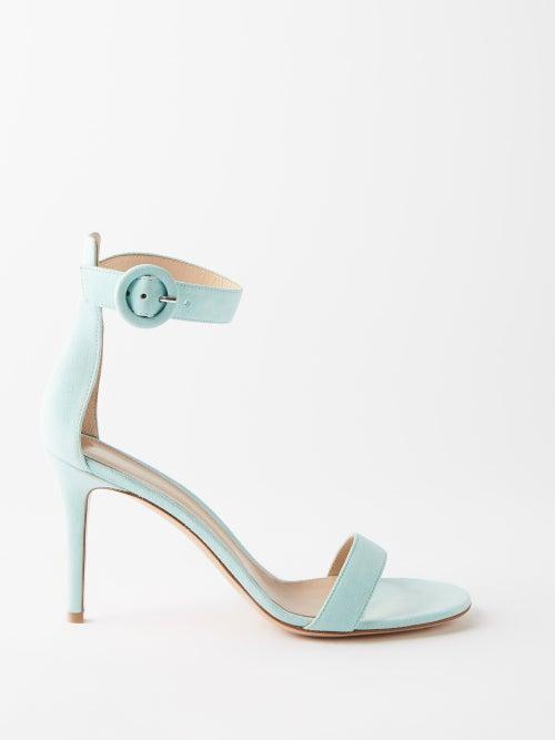 Gianvito Rossi - Portofino 85 Suede Sandals - Womens - Blue