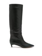 Matchesfashion.com Jimmy Choo - Maxima 35 Leather Knee High Boots - Womens - Dark Green