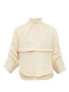 Matchesfashion.com A.w.a.k.e. Mode - Victoria Waffle Weave Cotton Blend Top - Womens - Cream