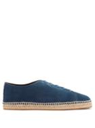 Matchesfashion.com Bottega Veneta - Intrecciato Leather Trimmed Suede Trainers - Mens - Blue Multi